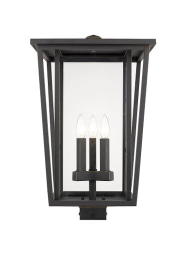 Z-Lite Seoul 3 Light Outdoor Post Mount Fixture in Oil Rubbed Bronze 571PHXLS-ORB