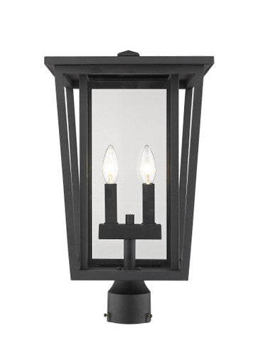 Z-Lite Seoul 2 Light Outdoor Post Mount Fixture in Black 571PHBR-BK