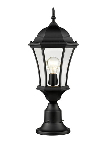 Z-Lite Wakefield 1 Light Outdoor Pier Mounted Fixture in Black 522PHM-553PM-BK