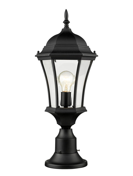 Z-Lite Wakefield 1 Light Outdoor Pier Mounted Fixture in Black 522PHM-553PM-BK