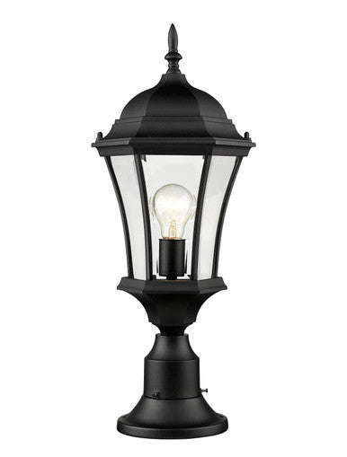 Z-Lite Wakefield 1 Light Outdoor Pier Mounted Fixture in Black 522PHM-553PM-BK