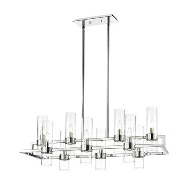 Z-Lite Datus 10 Light Linear Chandelier in Polished Nickel 4008-10PN