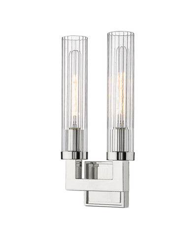 Z-Lite Beau 2 Light Wall Sconce in Polished Nickel 3031-2S-PN