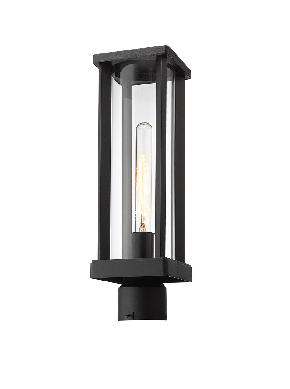 Z-Lite Glenwood 1 Light Outdoor Post Mount Fixture in Black 586PHMR-BK