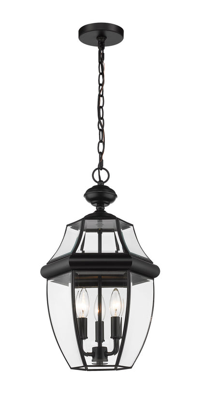 Z-Lite Westover 3 Light Outdoor Chain Mount Ceiling Fixture in Black 580CHB-BK