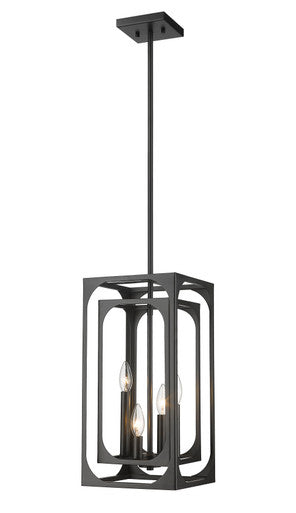 Z-Lite Easton 4 Light Chandelier in Matte Black 3038-4MB