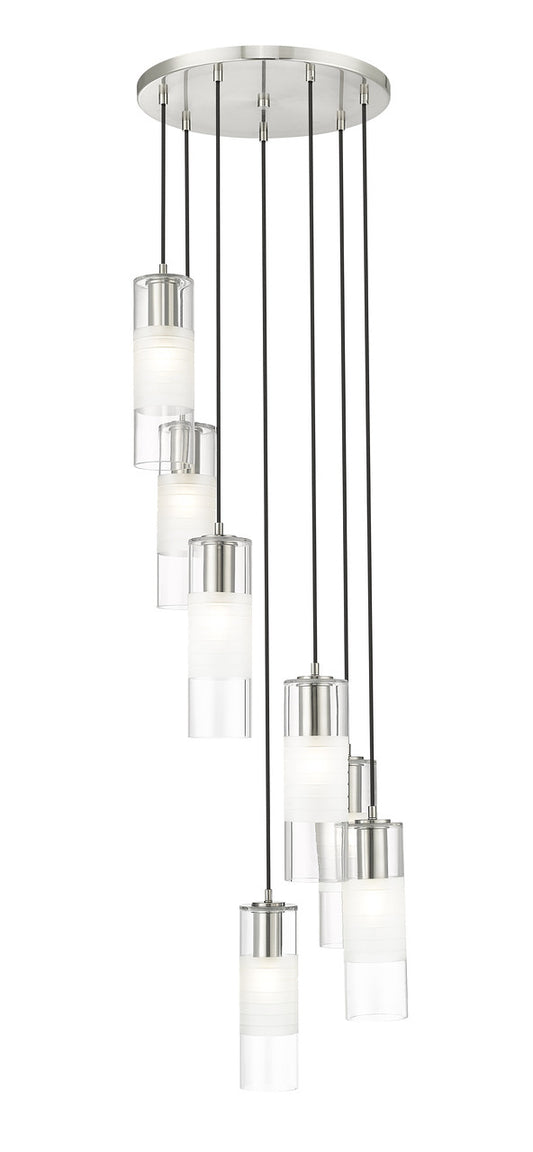 Z-LITE Alton 7 Light Chandelier in Brushed Nickel 824P-7R-BN