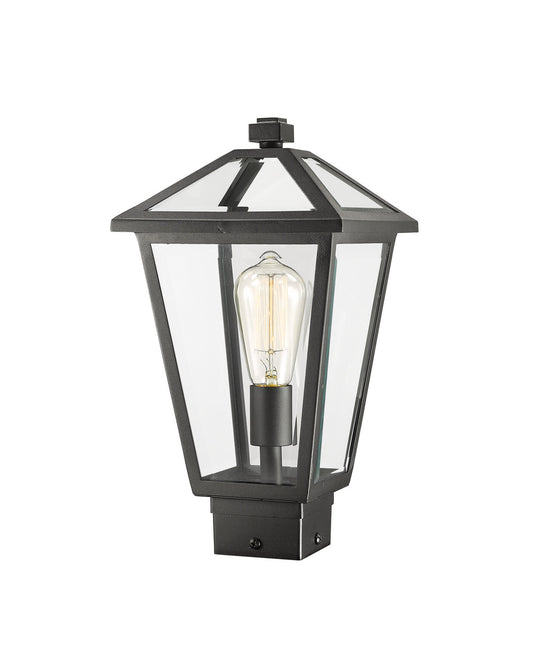 Z-Lite Talbot 1 Light Outdoor Post Mount Fixture in Black 579PHMS-BK