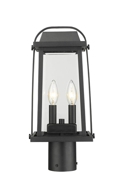 Z-Lite Millworks 2 Light Outdoor Post Mount Fixture in Black 574PHMR-BK