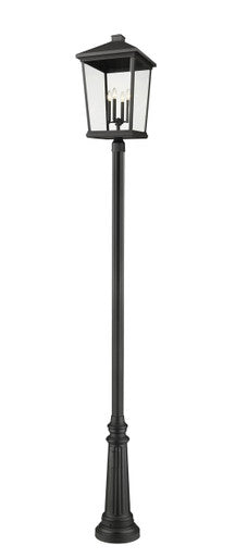 Z-Lite Beacon 4 Light Outdoor Post Mounted Fixture in Black 568PHXXLR-511P-BK