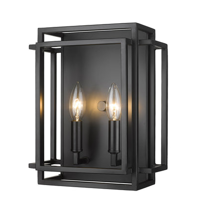 Z-Lite Titania 2 Light Wall Sconce in Matte Black 454-2S-MB