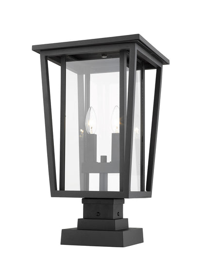 Z-Lite Seoul Outdoor Pier Mounted Fixture in Black 571PHBS-SQPM-BK