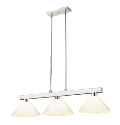 Z-Lite Cobalt 3 Light Billiard in Brushed Nickel 152BN-PWH