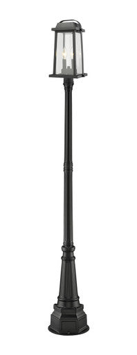 Z-Lite Millworks 2 Light Outdoor Post Mounted Fixture in Black 574PHMR-564P-BK