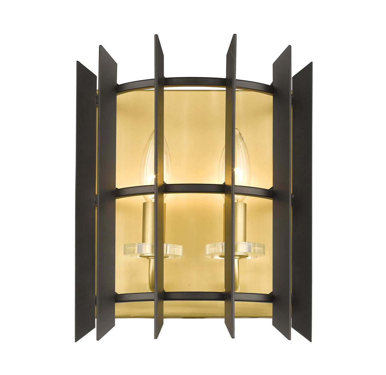 Z-Lite Haake Wall Sconce in Satin Brass 338-2S-MB+SBR