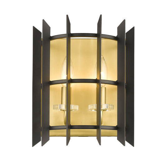 Z-Lite Haake Wall Sconce in Satin Brass 338-2S-MB+SBR