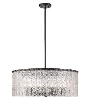 Z-Lite Glacier 10 Light Chandelier in Matte Black 1943P26-MB