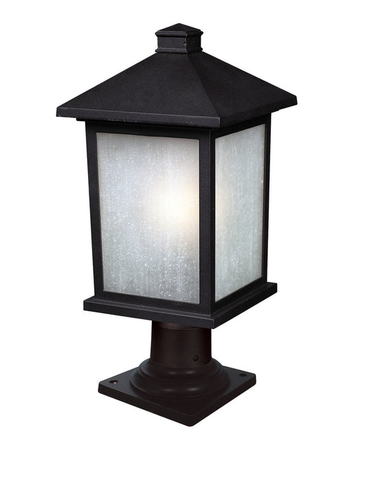 Z-Lite Holbrook 1 Light Outdoor Pier Mounted Fixture in Black 507PHB-533PM-BK