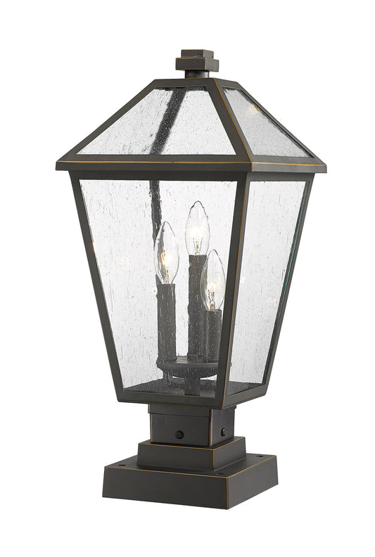 Z-Lite Talbot 3 Light Outdoor Pier Mounted Fixture in Oil Rubbed Bronze 579PHBS-SQPM-ORB