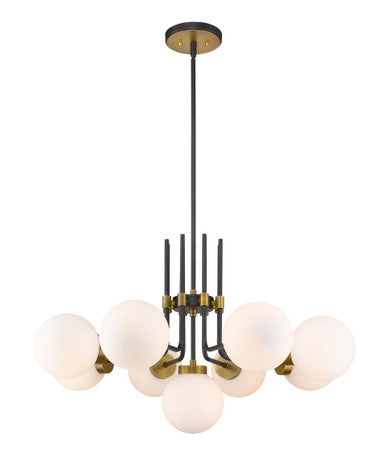 Z-Lite Parsons 9 Light Chandelier in Matte Black + Olde Brass 477-9MB-OBR