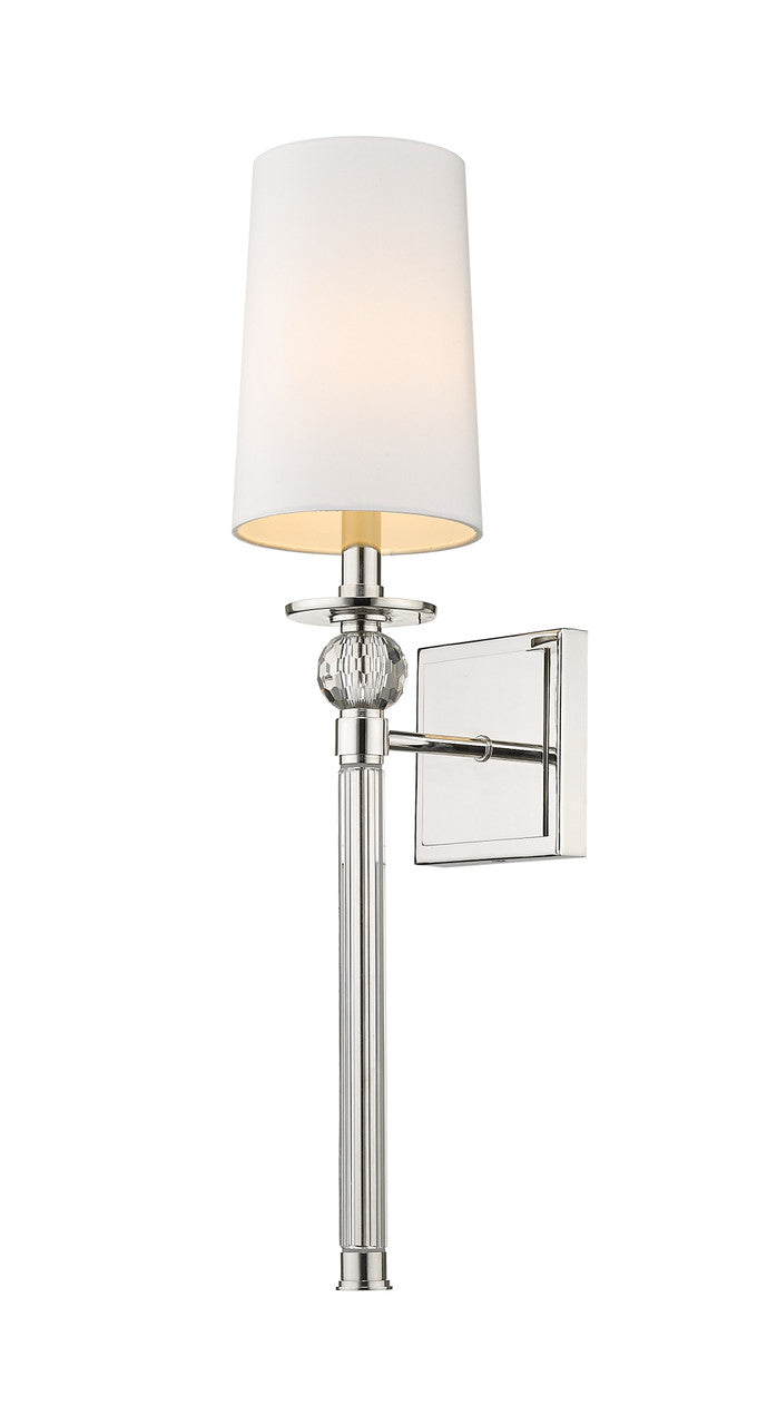 Z-Lite Mia 1 Light Wall Sconce in Polished Nickel 805-1S-PN