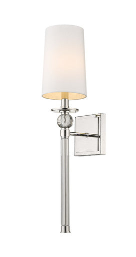 Z-Lite Mia 1 Light Wall Sconce in Polished Nickel 805-1S-PN