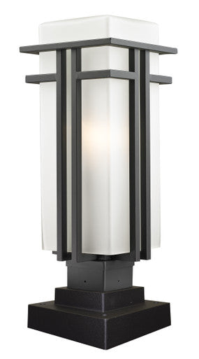 Z-Lite Abbey 1 Light Outdoor Pier Mounted Fixture in Outdoor Rubbed Bronze 550PHB-SQPM-ORBZ