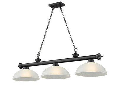 Z-Lite Cordon 3 Light Billiard in Matte Black 2306-3MB-DWL14