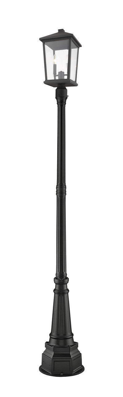 Z-Lite Beacon Outdoor Post Mounted Fixture in Black 568PHBR-564P-BK