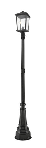 Z-Lite Beacon 2 Light Outdoor Post Mounted Fixture in Black 568PHBR-564P-BK