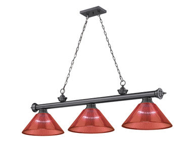 Z-Lite Cordon 3 Light Billiard in Bronze Plate 2306-3BP-ARBG