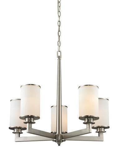 Z-Lite Savannah 5 Light Chandelier in Brushed Nickel 412-5