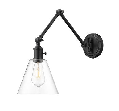 Z-Lite Gayson 1 Light Wall Sconce in Matte Black 348S-MB