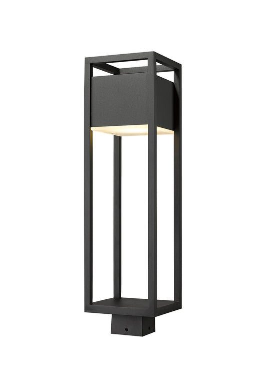 Z-Lite Barwick 1 Light Outdoor Post Mount Fixture in Black 585PHBS-BK-LED