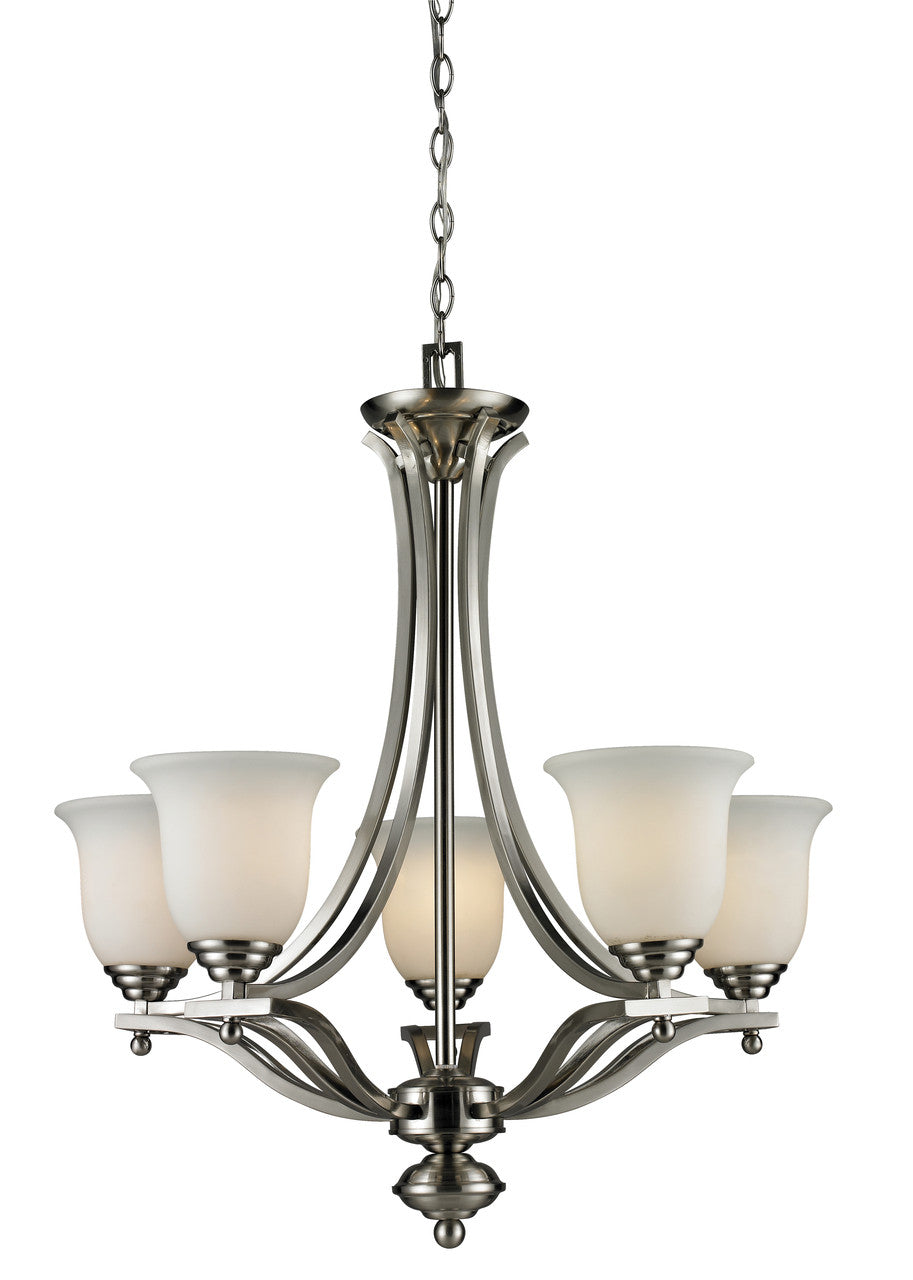 Z-Lite Lagoon 5 Light Chandelier in Brushed Nickel 704-5-BN