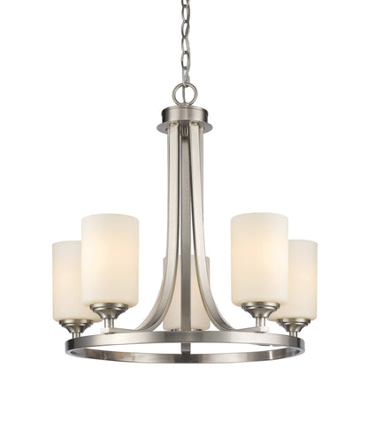 Z-Lite Bordeaux 5 Light Chandelier in Brushed Nickel 435-5BN