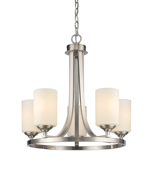 Z-Lite Bordeaux 5 Light Chandelier in Brushed Nickel 435-5BN