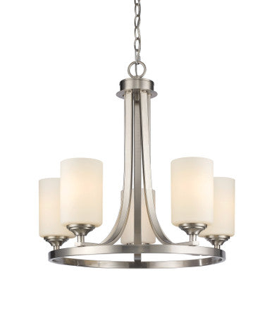 Z-Lite Bordeaux 5 Light Chandelier in Brushed Nickel 435-5BN