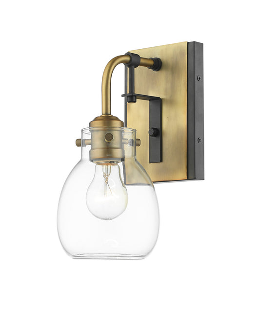 Z-Lite Kraken 1 Light Wall Sconce in Matte Black + Olde Brass 466-1S-MB-OBR