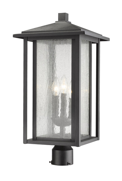 Z-Lite Aspen 3 Light Outdoor Post Mount Fixture in Black 554PHXLR-BK