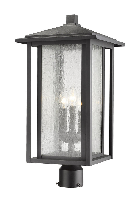 Z-Lite Aspen 3 Light Outdoor Post Mount Fixture in Black 554PHXLR-BK