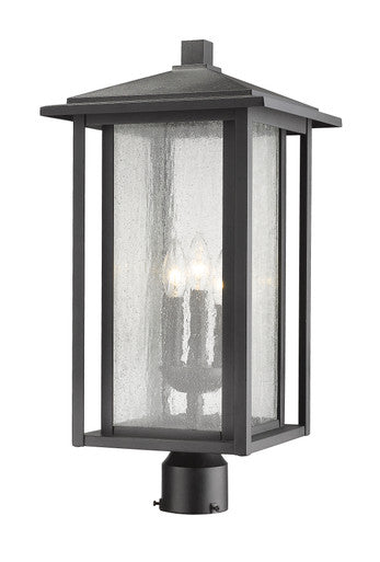 Z-Lite Aspen 3 Light Outdoor Post Mount Fixture in Black 554PHXLR-BK