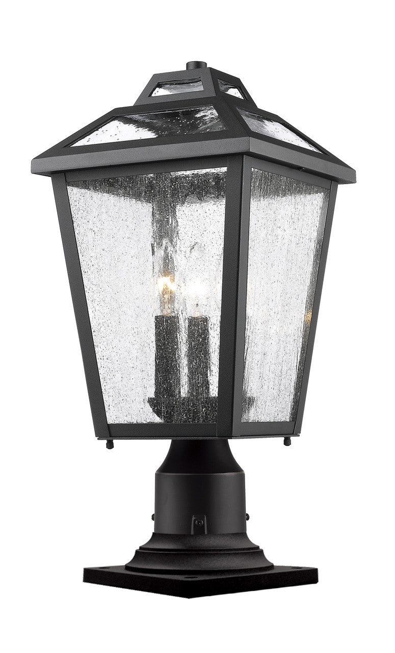 Z-Lite Bayland 3 Light Outdoor Pier Mounted Fixture in Black 539PHMR-533PM-BK