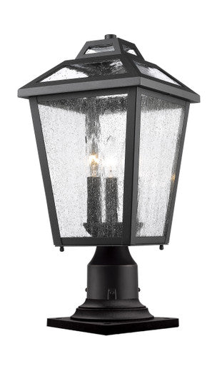 Z-Lite Bayland 3 Light Outdoor Pier Mounted Fixture in Black 539PHMR-533PM-BK