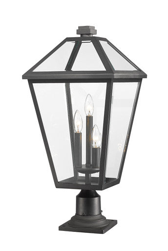 Z-Lite Talbot 3 Light Outdoor Pier Mounted Fixture in Black 579PHXLR-533PM-BK