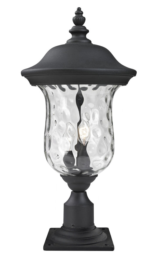 Z-Lite Armstrong 2 Light Outdoor Pier Mounted Fixture in Black 533PHM-533PM-BK