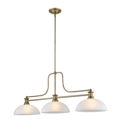 Z-Lite Melange 3 Light Billiard in Heritage Brass 725-3HBR-DWL14