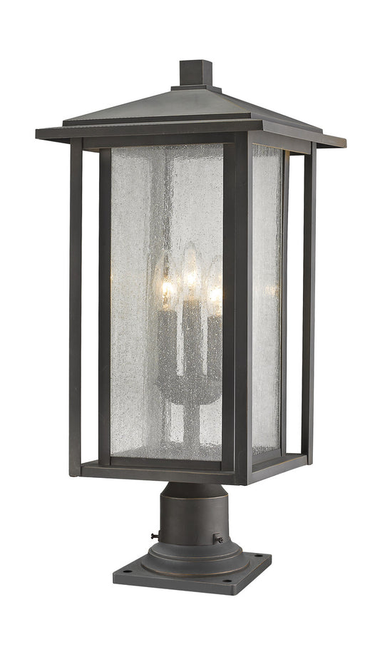 Z-Lite Aspen 3 Light Outdoor Pier Mounted Fixture in Oil Rubbed Bronze 554PHXLR-533PM-ORB