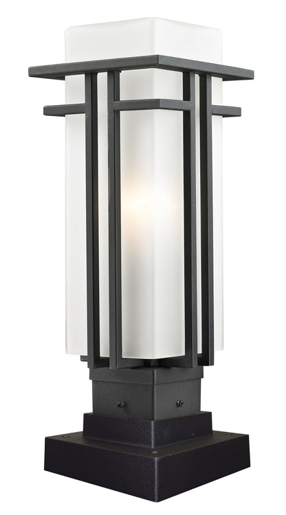 Z-Lite Abbey 1 Light Outdoor Pier Mounted Fixture in Black 549PHM-SQPM-BK