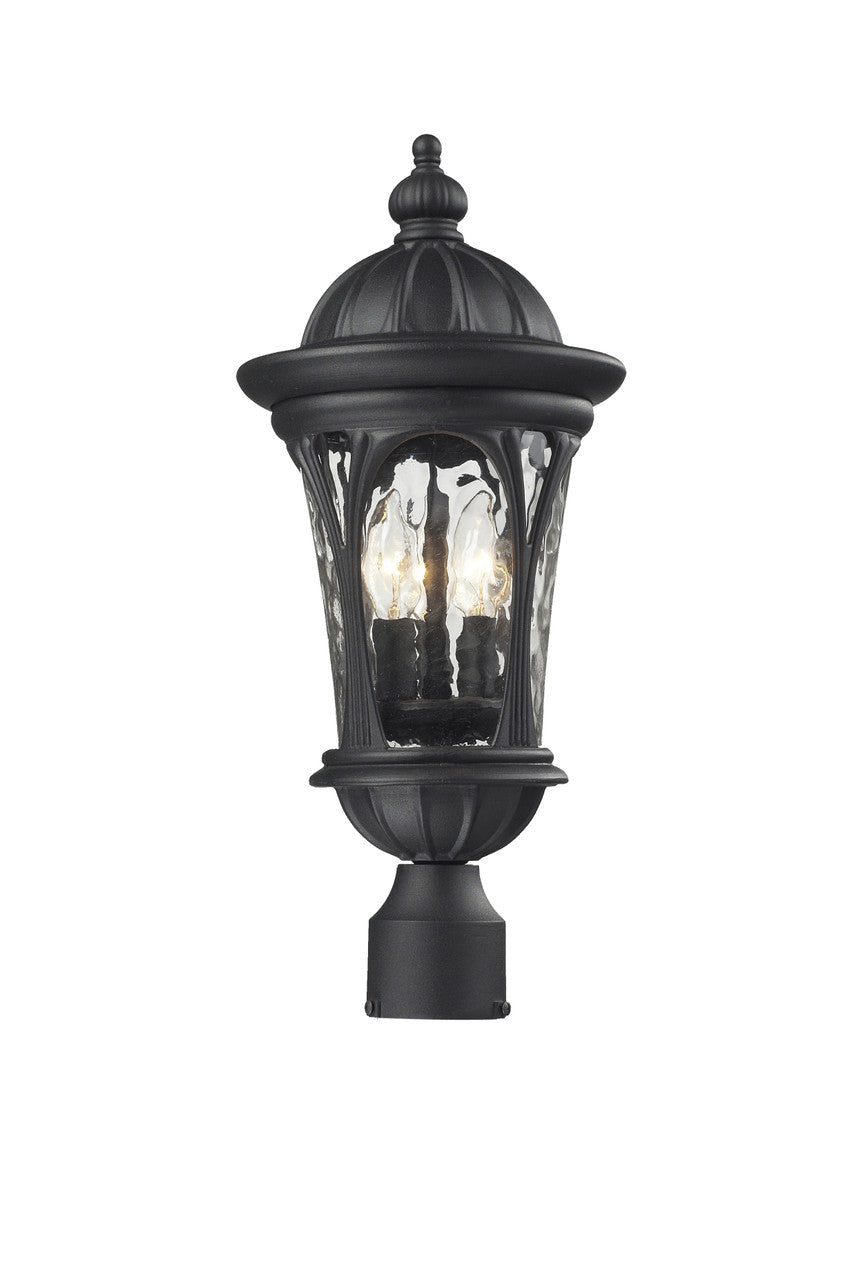 Z-Lite Doma 3 Light Outdoor Post Mount Fixture in Black 543PHM-BK